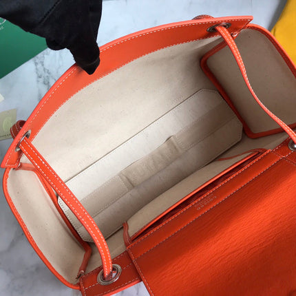 GOYA 26S ROUETTE PM TOTE BAG 30MM IN ORANGE CANVAS AND CALFSKIN