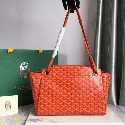 GOYA 26S ROUETTE PM TOTE BAG 30MM IN ORANGE CANVAS AND CALFSKIN
