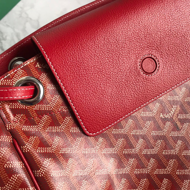GOYA 26S ROUETTE PM TOTE BAG 30MM IN DARK RED CANVAS AND CALFSKIN