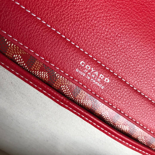 GOYA 26S ROUETTE PM TOTE BAG 30MM IN DARK RED CANVAS AND CALFSKIN