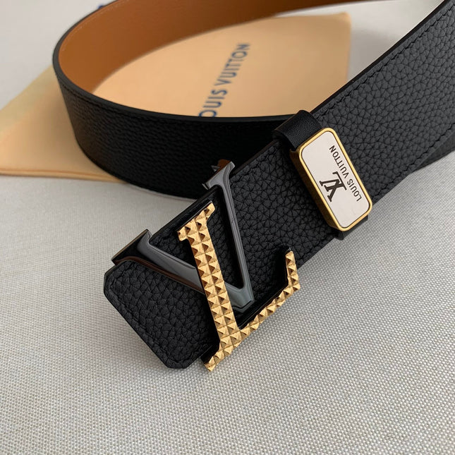 LV 25S BELT 38 MM IN BLACK CALFSKIN 593212