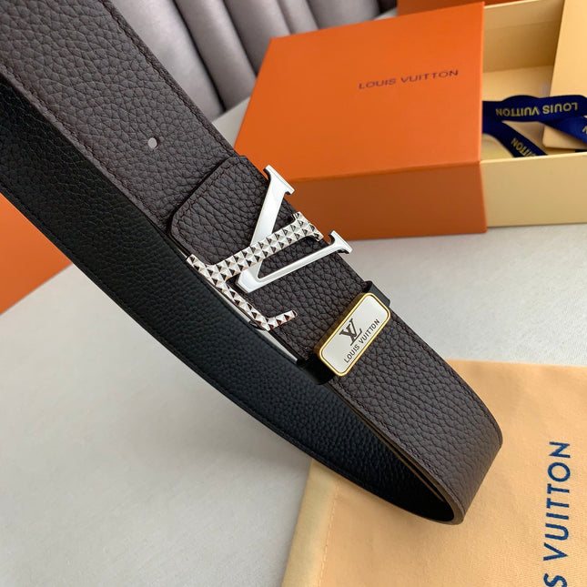 LV 25S BELT 38 MM IN DARK BROWN CALFSKIN 593213