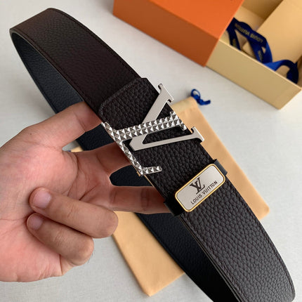 LV 25S BELT 38 MM IN DARK BROWN CALFSKIN 593213