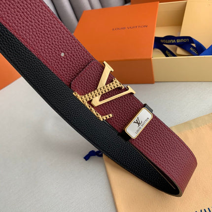 LV 25S BELT 38 MM IN DARK RED CALFSKIN 593214