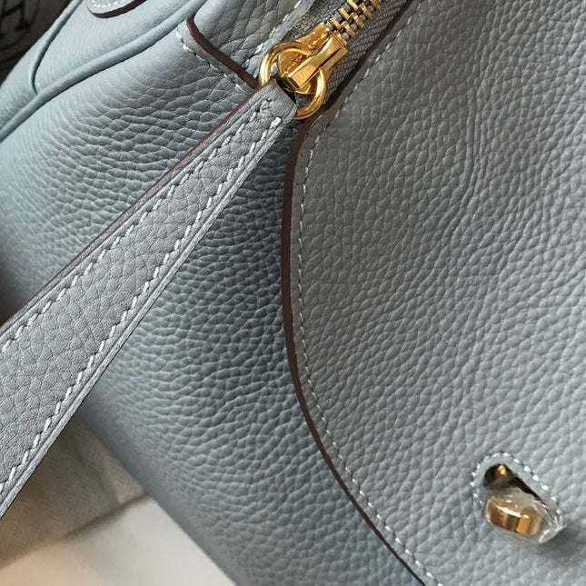 HM LINDY 30 BAG IN NEPAL BLUE CALFSKIN GOLD HARDWARE