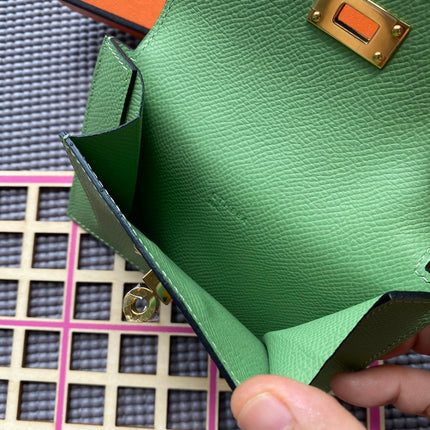 HM Kelly Pocket 13.5 Green Epsom Ghw