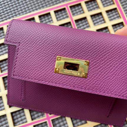 HM Kelly Pocket 13.5 Purple Epsom Ghw