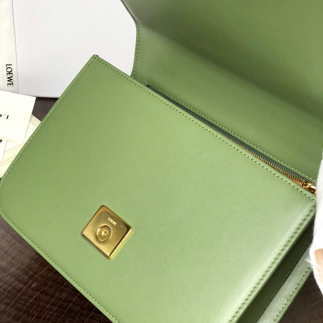 GOYA 18 BAG IN AVOCADO GREEN SILK CALFSKIN