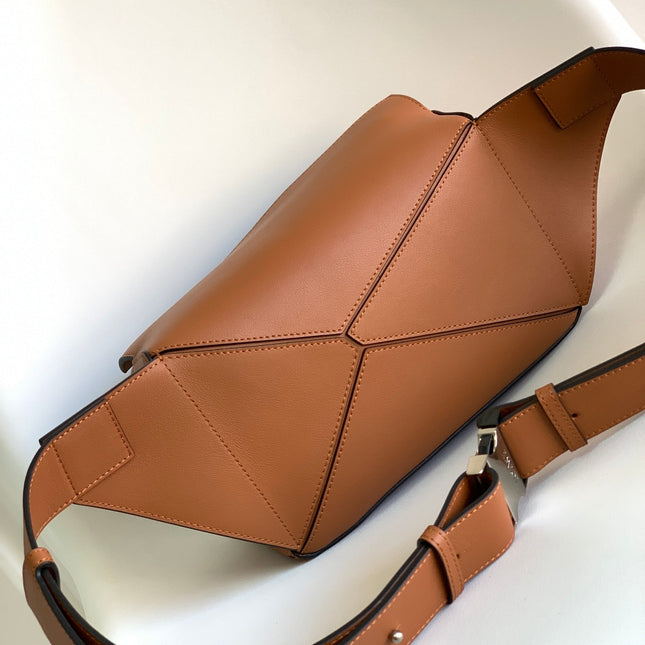 LOEWE 26S PUZZLE EDGE MEDIUM BAG 24 IN ORANGE CALFSKIN