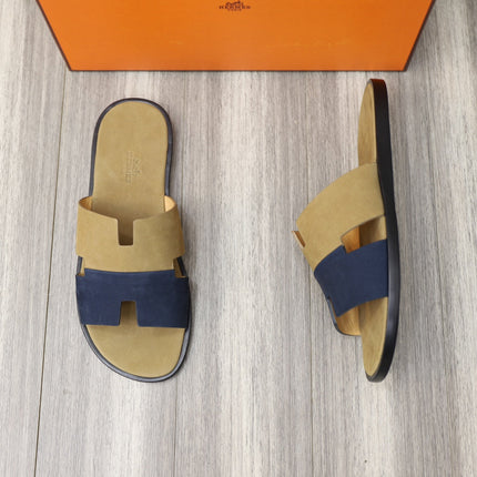 HM IZMIR SANDAL MOSS AND DENIM SUEDE