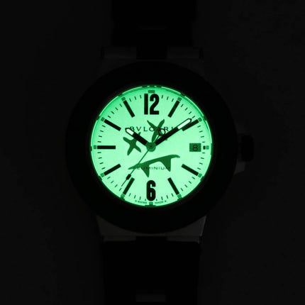 BVLGARI STEVE AOKI LIMITED EDITION ALUMINIUM AUTOMATIC BLACK RUBBER STRAP