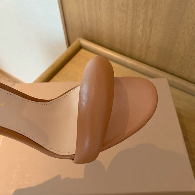 GIANVITO ROSSI 26S BIJOUX SANDALS 105 MM IN BROWN LAMBSKIN