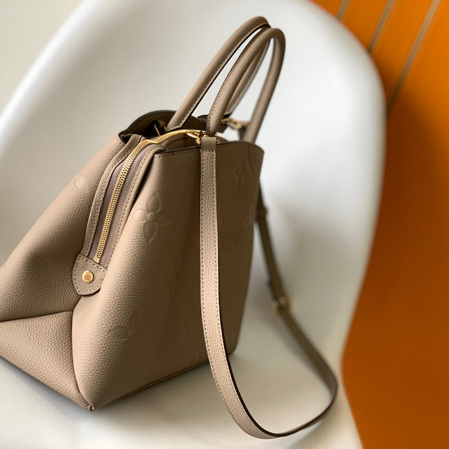 PETIT PALAIS PM MEDIUM SHOULDER BAG 29 IN BROWN EMBOSSED COWHIDE GOLD-TONE HARDWARE