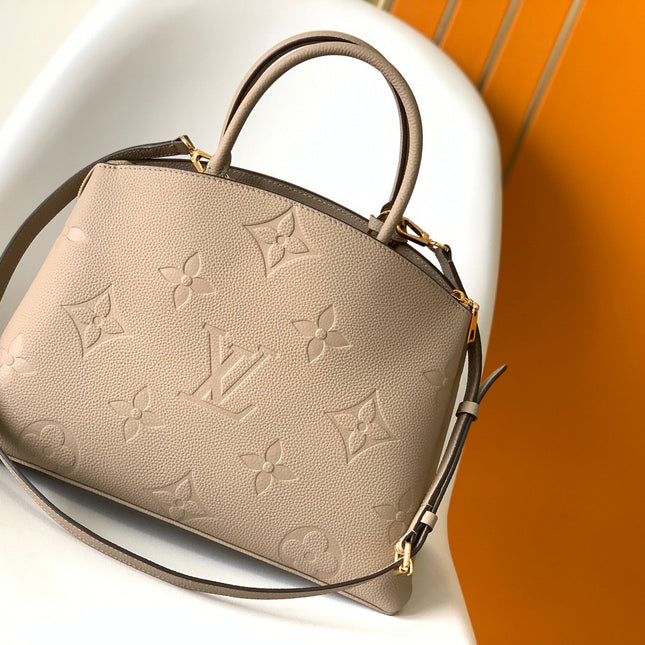 PETIT PALAIS PM MEDIUM SHOULDER BAG 29 IN BROWN EMBOSSED COWHIDE GOLD-TONE HARDWARE