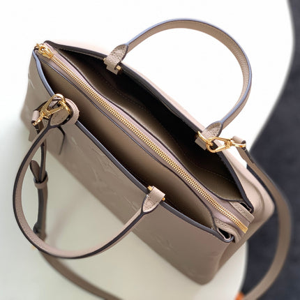 PETIT PALAIS PM MEDIUM SHOULDER BAG 29 IN BROWN EMBOSSED COWHIDE GOLD-TONE HARDWARE