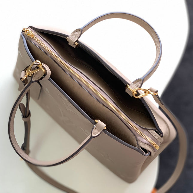 PETIT PALAIS PM MEDIUM SHOULDER BAG 29 IN BROWN EMBOSSED COWHIDE GOLD-TONE HARDWARE