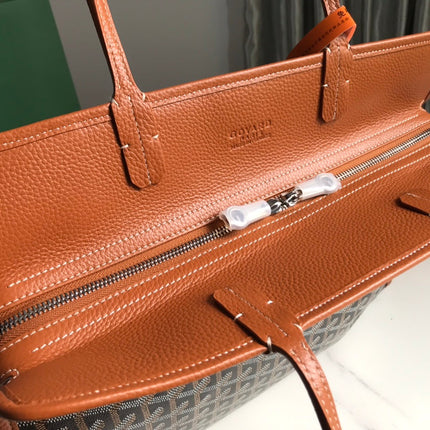 HARDY PM BAG 40 IN BLACK GOYARDINE CANVAS AND TAN TAURILLON LEATHER TRIM