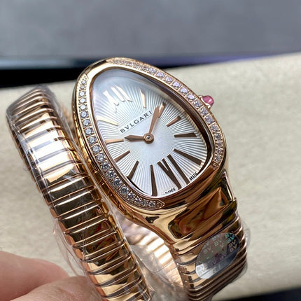 SERPENTI TUBOGAS QUARTZ ROSE GOLD ATTACHED DIAMOND BEZEL