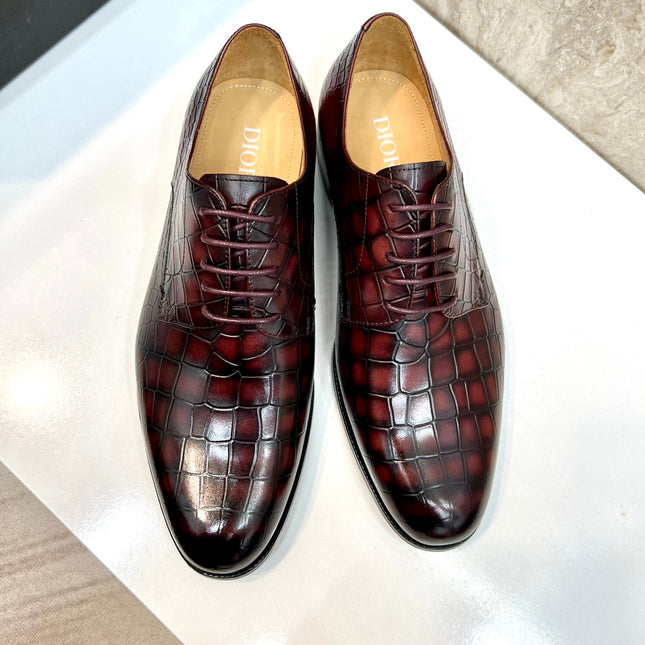 CD CROCODILE MOTIF BASIC OXFORD LAVA COLOR CALFSKIN