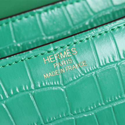 HM CONSTANCE 23 MALACHITE GREEN ALLIGATOR GOLD HARDWARE
