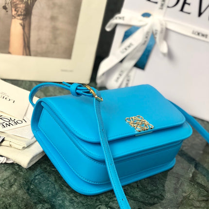 LOE GOYA BAG 18 IN COBALT BLUE SILK CALFSKIN