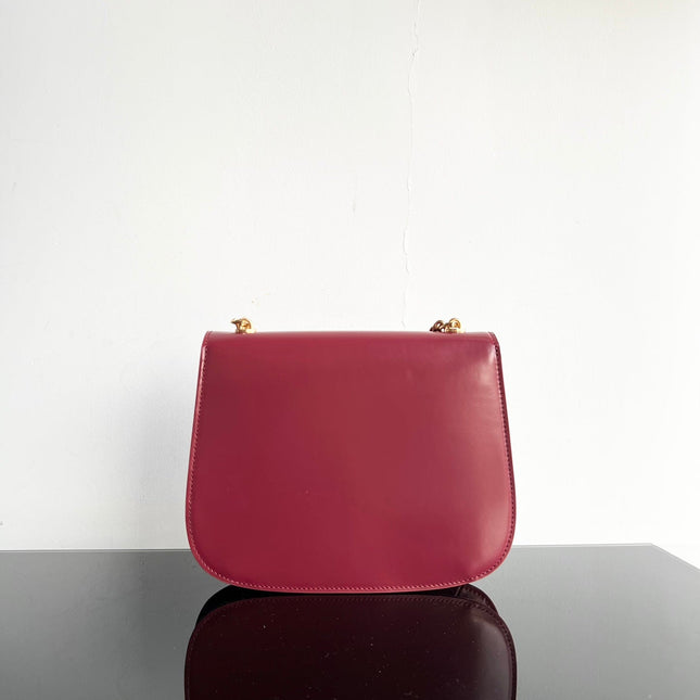 BESACE TRIPHOME 24 RUBY RED GLOSSY CALFSKIN