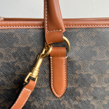 TRIOMPHE CABAS 35 BLACK CALFSKIN TOTE