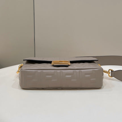 BAGUETTE WITH FF MOTIF 27 IN PINE CONE SOFT LAMBSKIN GOLD HARDWARE