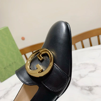 GUCCI 26S BLONDIE HIGH HEELS 55 MM IN BLACK CALFSKIN