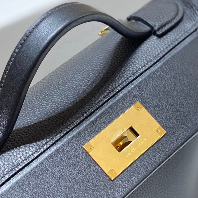 HM 26S 24/24 29MM IN BLACK EVERCOLOR CALFSKIN GOLD KELLY BUCKLE