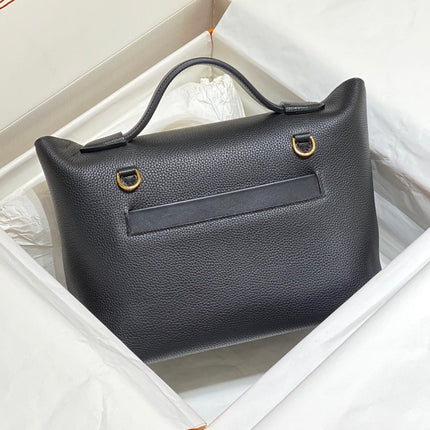 HM 26S 24/24 29CM IN BLACK EVERCOLOR CALFSKIN GOLD KELLY BUCKLE