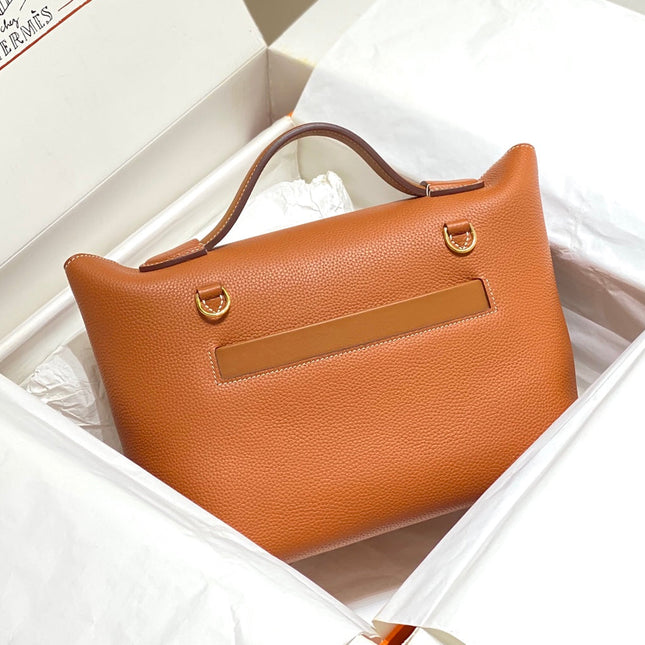 HM 26S 24/24 29CM IN ORANGE EVERCOLOR CALFSKIN GOLD KELLY BUCKLE