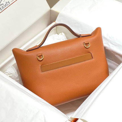 HM 26S 24/24 29CM IN ORANGE EVERCOLOR CALFSKIN GOLD KELLY BUCKLE