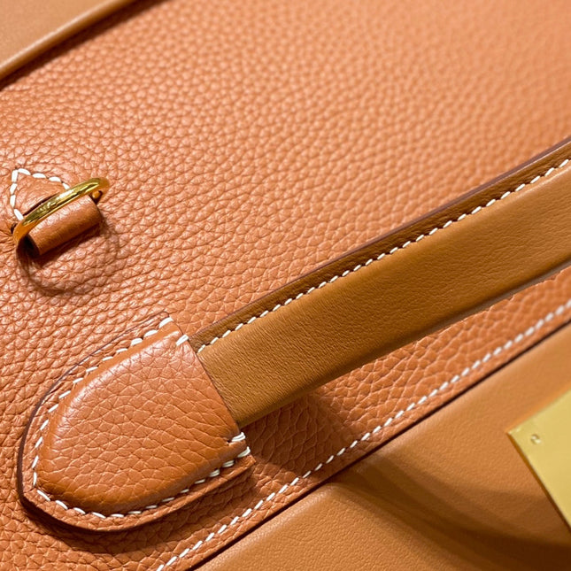 HM 26S 24/24 29CM IN ORANGE EVERCOLOR CALFSKIN GOLD KELLY BUCKLE