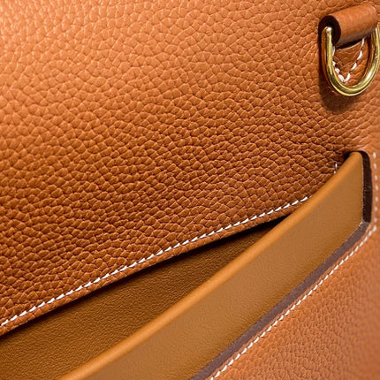 MINI 24/24 29CM IN ORANGE MINIMUM EVERCOLOR CALFSKIN GOLD KELLY BUCKLE
