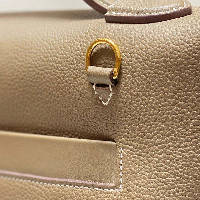 HM 26S 24/24 29CM IN BROWN EVERCOLOR CALFSKIN GOLD KELLY BUCKLE