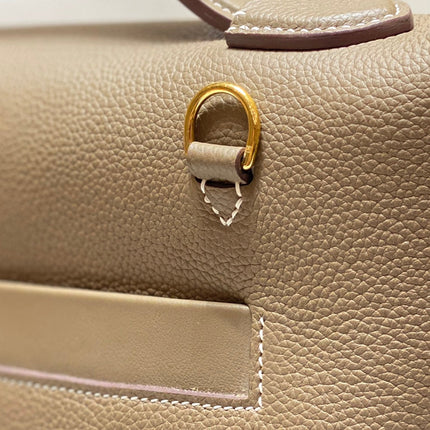 MINI 24/24 29CM IN TOGO ETOUPE EVERCOLOR CALFSKIN GOLD KELLY BUCKLE