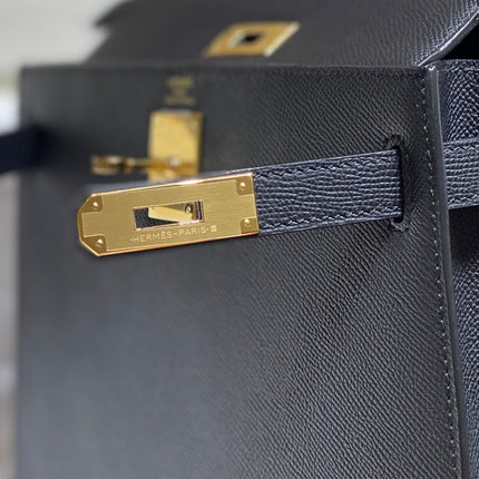 KELLY 28CM IN NOIR EPSOM CALFSKIN GOLD HARDWARE