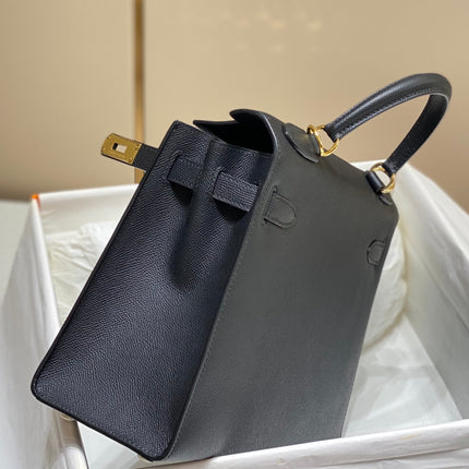 KELLY 28CM IN NOIR EPSOM CALFSKIN GOLD HARDWARE