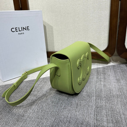 FOLCO CUIR TRIOMPHE 18 IN INCHWORM GREEN CALFSKIN