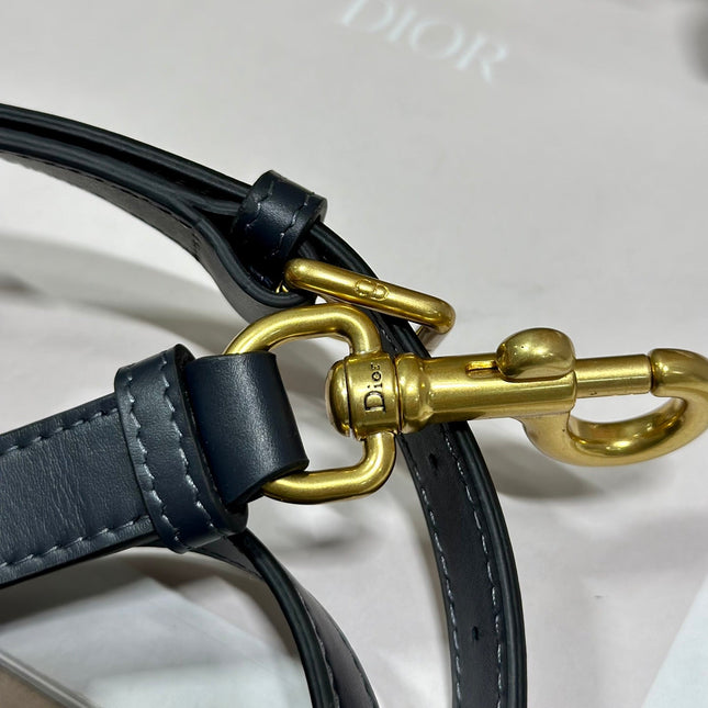 DIOR 26S SADDLE BAG 25 IN BLUE OBLIQUE JACQUARD