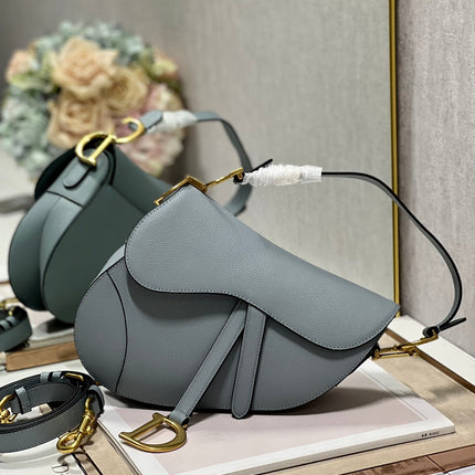 DIOR 26S SADDLE BAG 25 IN BLUE CALFSKIN