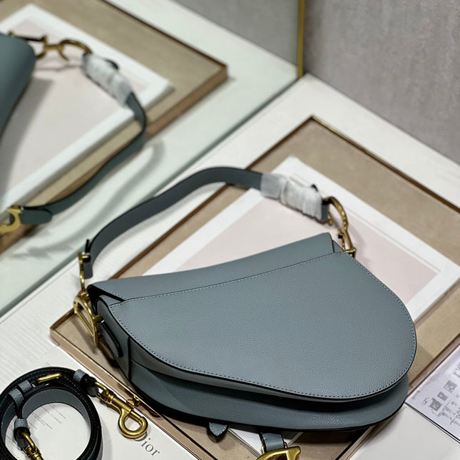 DIOR 26S SADDLE BAG 19 IN BLUE CALFSKIN