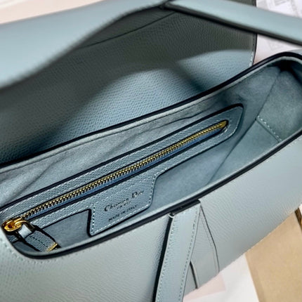 DIOR 26S SADDLE BAG 19 IN BLUE CALFSKIN