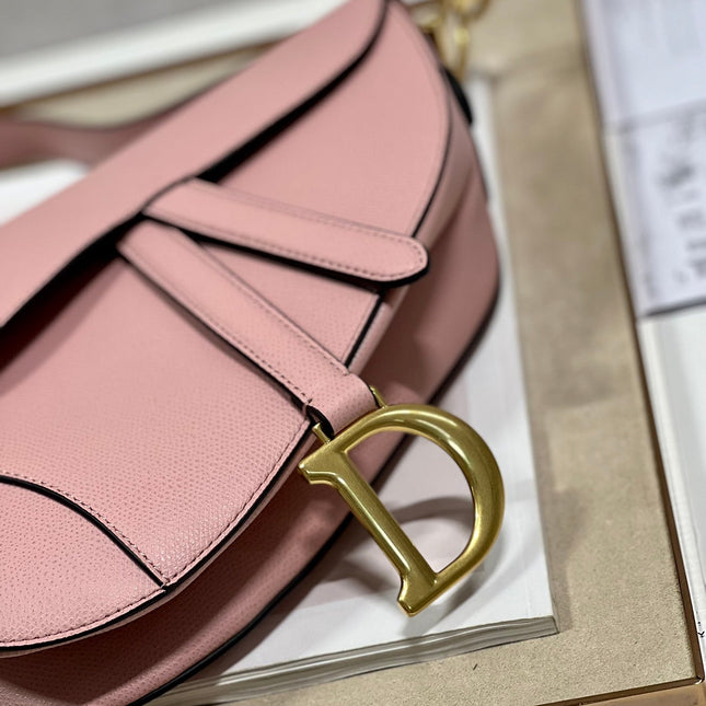 DIOR 26S SADDLE BAG 25 IN PINK CALFSKIN