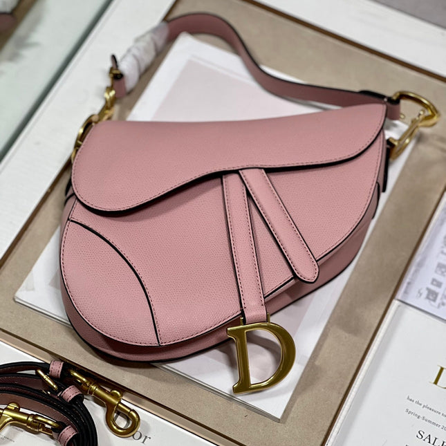 DIOR 26S SADDLE BAG 25 IN PINK CALFSKIN