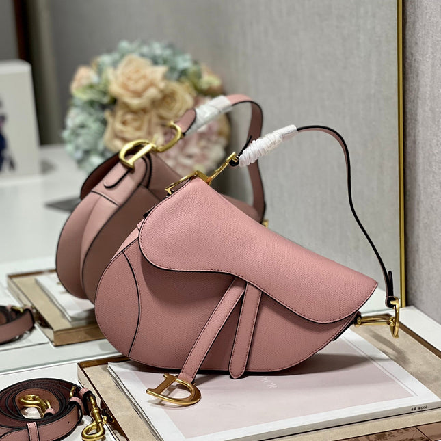 DIOR 26S SADDLE BAG 25 IN PINK CALFSKIN