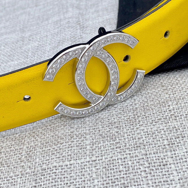CC 26S BELT 30 MM IN YELLOW CALFSKIN SILVER HARDWARE 661510