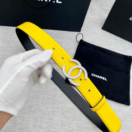 CC 26S BELT 30 MM IN YELLOW CALFSKIN SILVER HARDWARE 661510