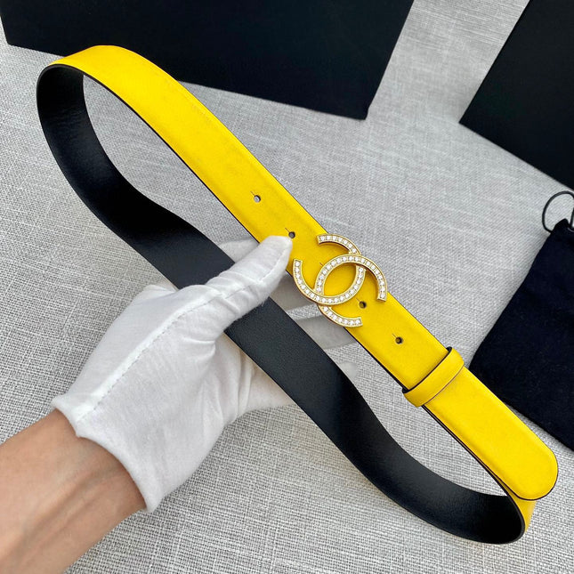 CC 26S BELT 30 MM IN YELLOW CALFSKIN GOLD HARDWARE 661510